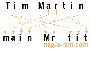 An anagram of 'Tim Martin ' is 'main Mr tit'