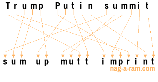 An anagram of 'Trump Putin summit ' is 'sum up mutt imprint'