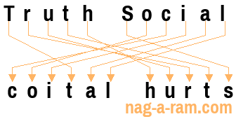 An anagram of 'Truth Social ' is 'coital hurts'