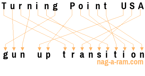 An anagram of 'Turning Point USA' is 'gun up transition'
