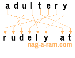 An anagram of 'adultery' is 'rudely at'