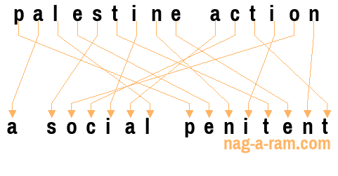 An anagram of 'palestine action' is 'a social penitent'