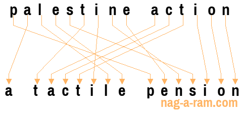 An anagram of 'palestine action' is 'a tactile pension'