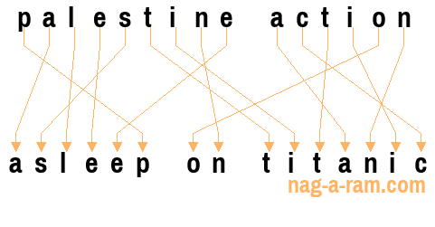 An anagram of 'palestine action' is 'asleep on titanic'