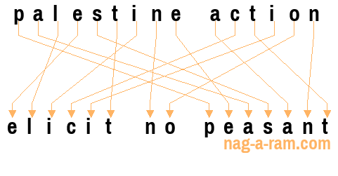 An anagram of 'palestine action' is 'elicit no peasant'